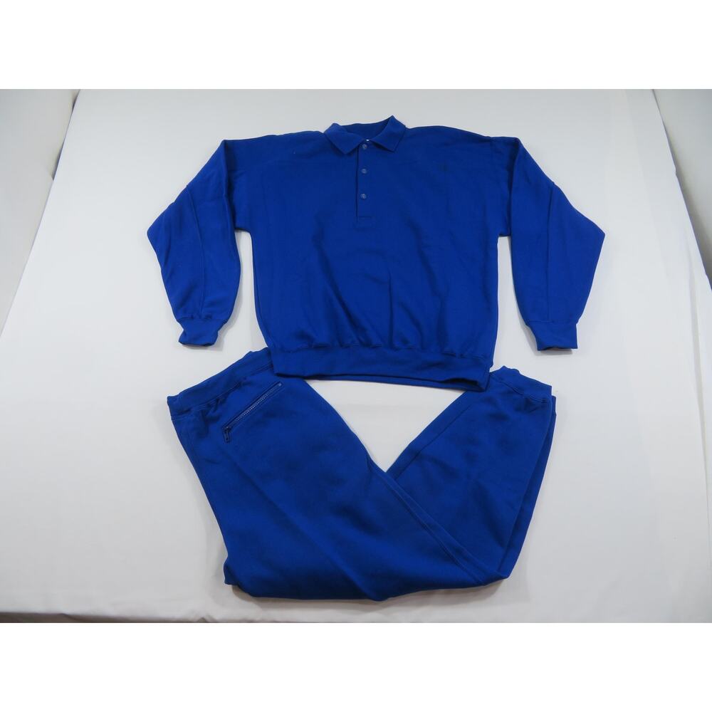 Cheetah M20 2pc Sweatsuit, Sweatshirt Pants, Royal Blue, Sz L 1990s